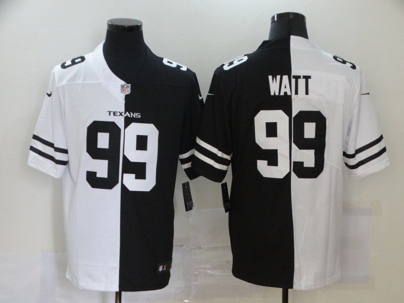 Men Houston Texans #99 Watt Black white Half version 2020 Nike NFL Jerseys->indianapolis colts->NFL Jersey